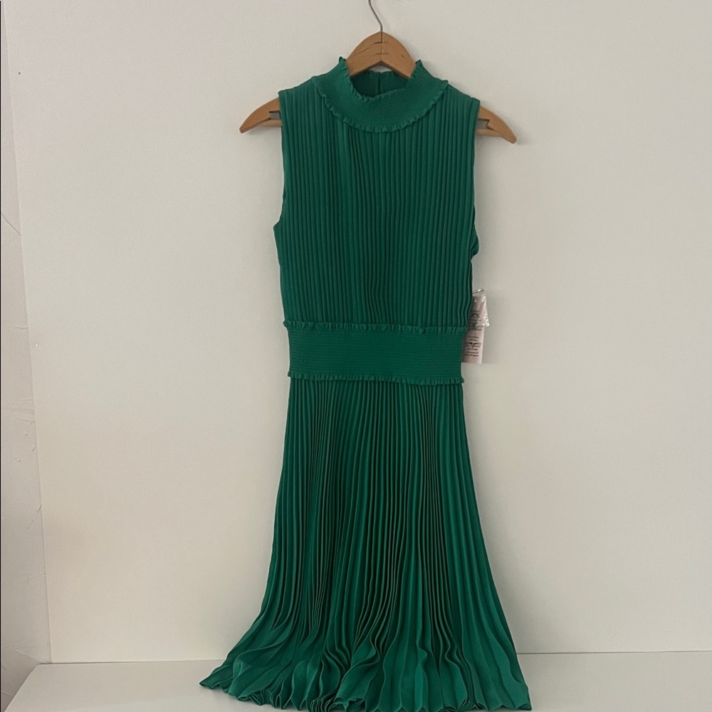 Nanette Lepore Teal Pleated Midi Dress size 4